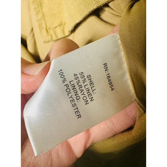 TOCCIN X RTR Khaki Brown Linen Blend Belted Utility Sarong Romper Size 10 - Picture 11 of 16